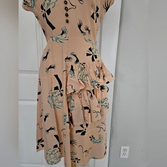 Rare Trashy Diva Slap and Tickle Pink Rayon Dress - Picture 9 of 13